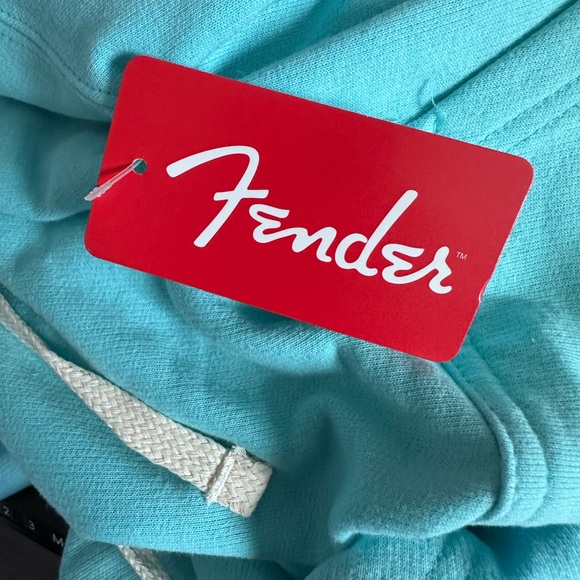 NWT Fender Aqua (Daphne Blue) Sweatshirt with White Fender Logo - Picture 5 of 6